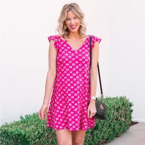 NWT Ann Taylor Loft Floral Ruffle Sleeve Mini Dress Rayon